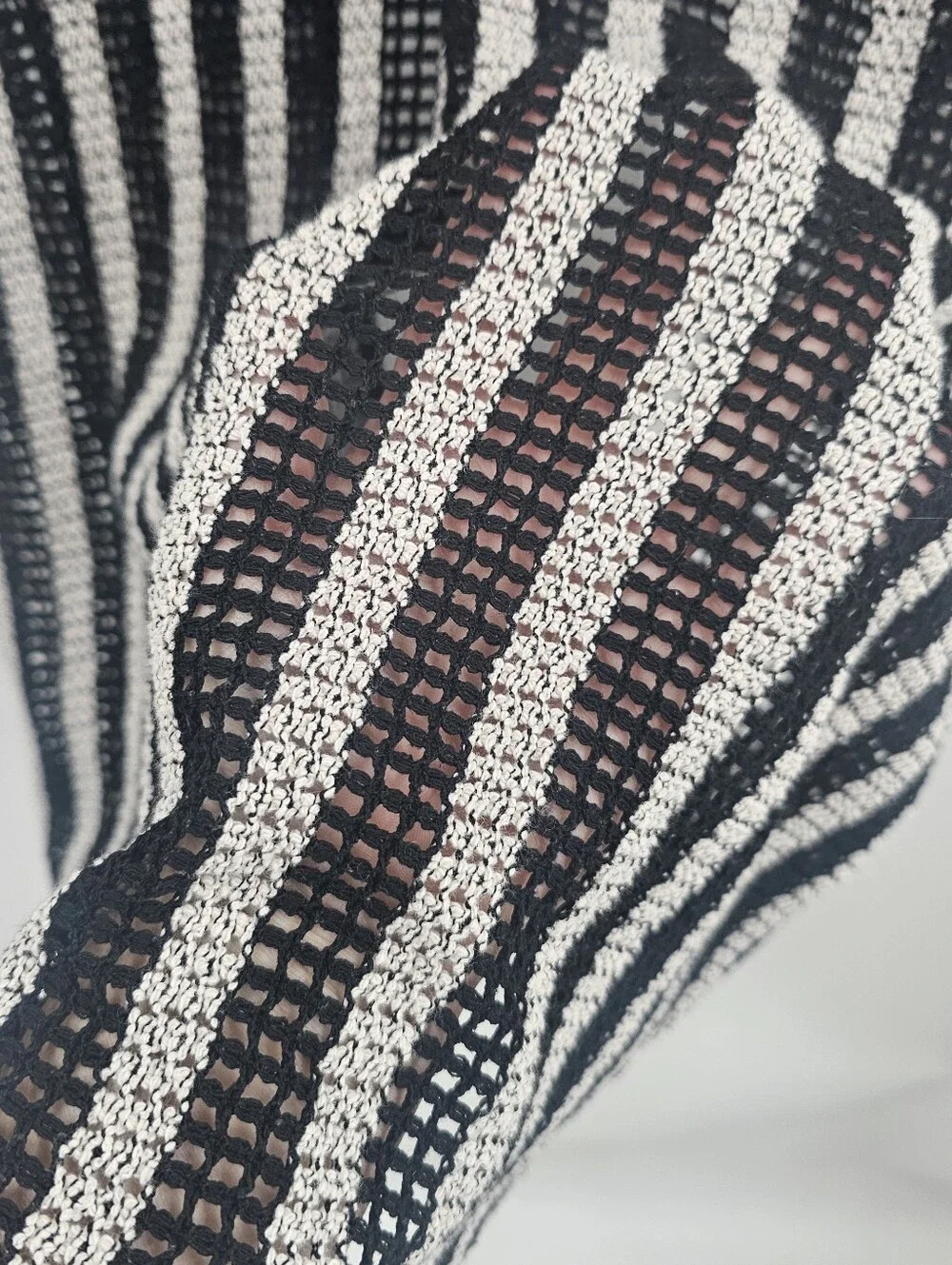 Wild Fable Black and White Crochet Coverup Size M/L